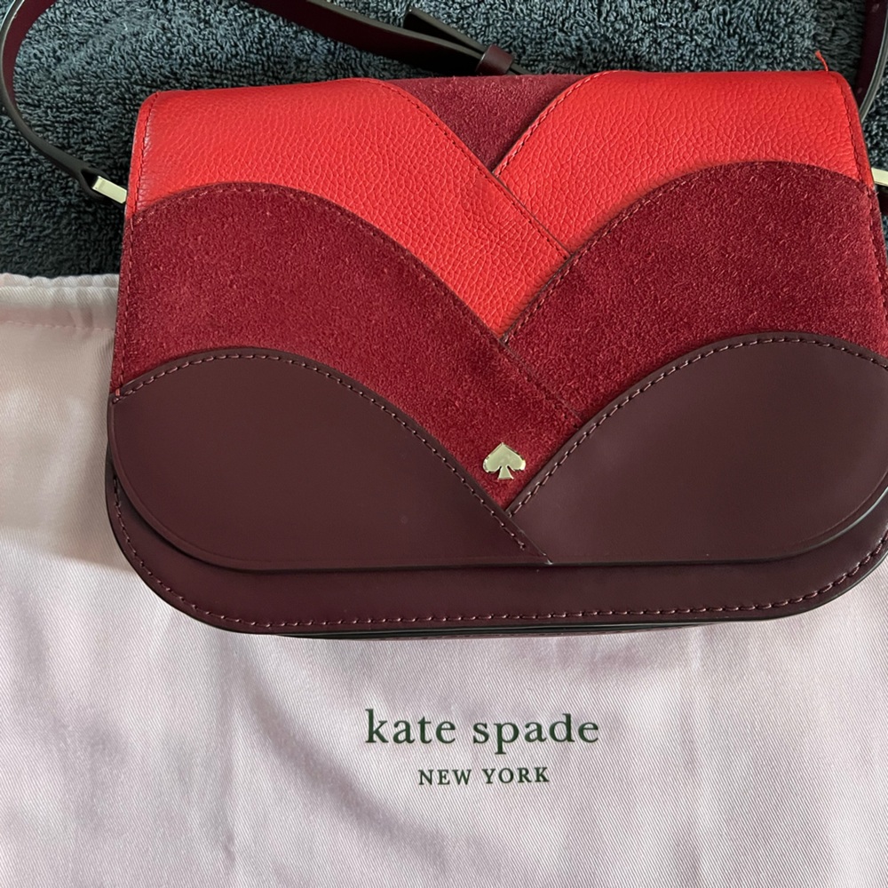 Kate spade suede flap saddle bag